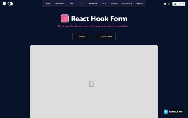 Главная страница React Hook Form
