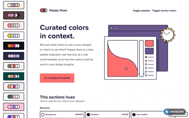 Главная страница Happy Hues