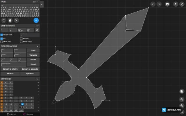 Главная страница SVG Path Editor