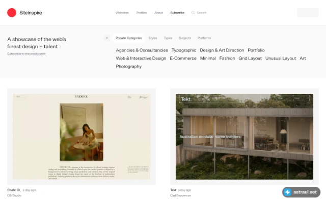 Главная страница siteInspire