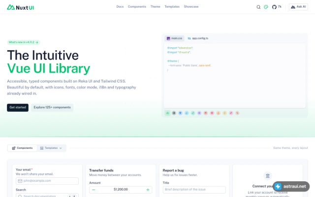 Главная страница Nuxt UI