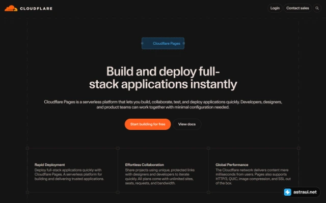 Главная страница Cloudflare Pages