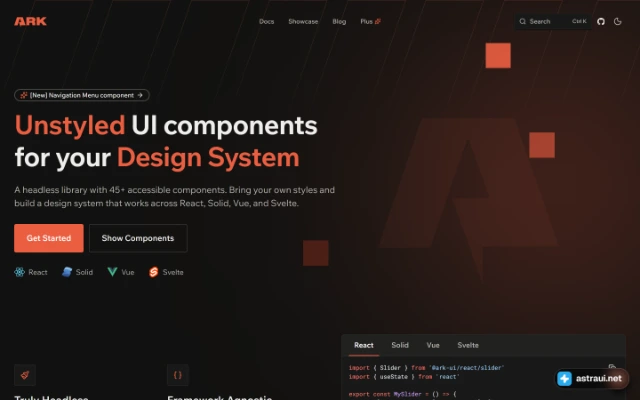 Главная страница Ark UI
