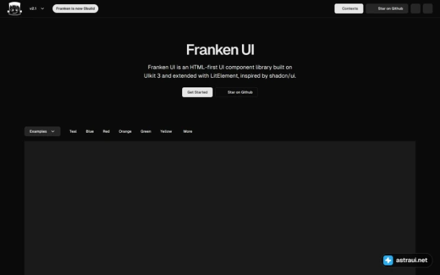 Главная страница Franken UI