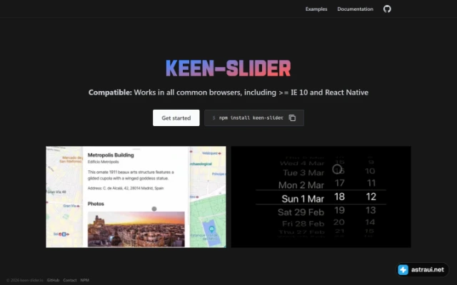 Главная страница Keen Slider