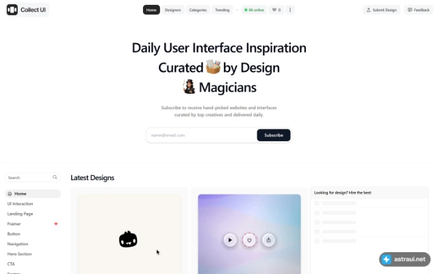 Главная страница Collect UI