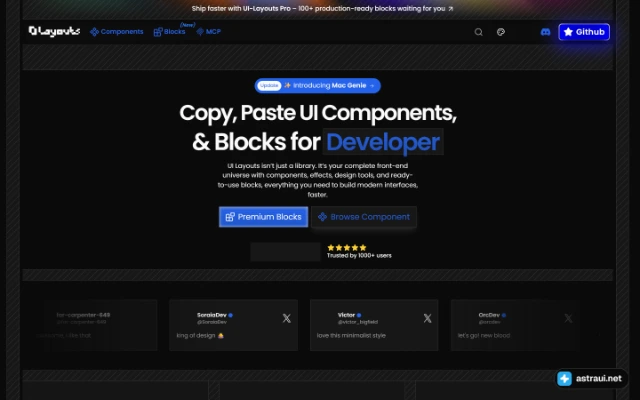 Главная страница UI Layouts