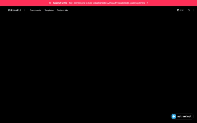 Главная страница Kokonut UI