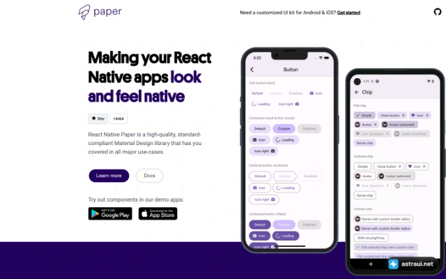 Главная страница React Native Paper