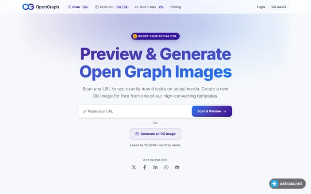 Главная страница OpenGraph.xyz