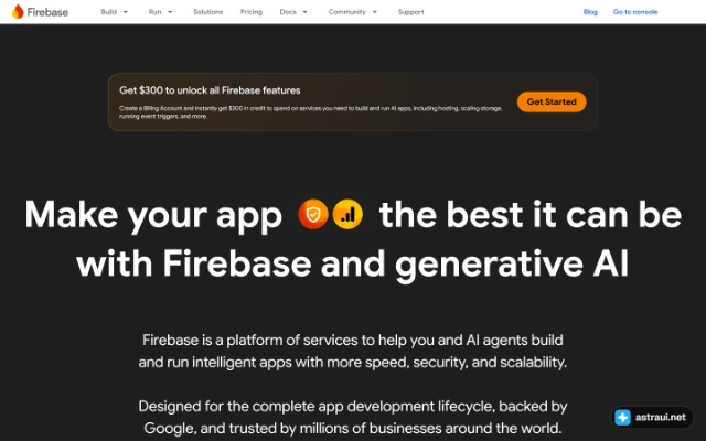 Главная страница Firebase