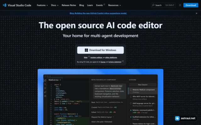 Главная страница Visual Studio Code