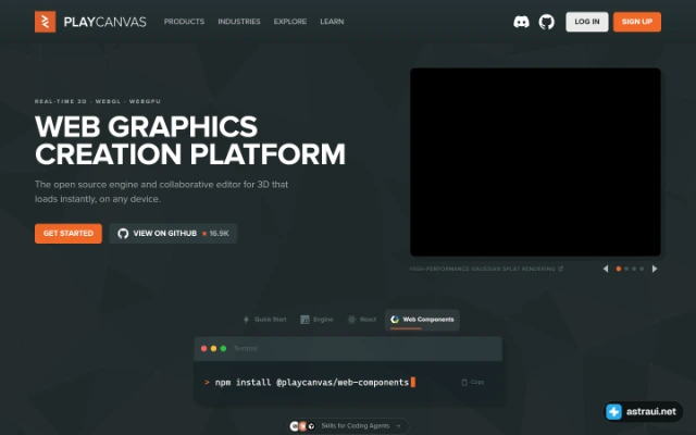 Главная страница PlayCanvas