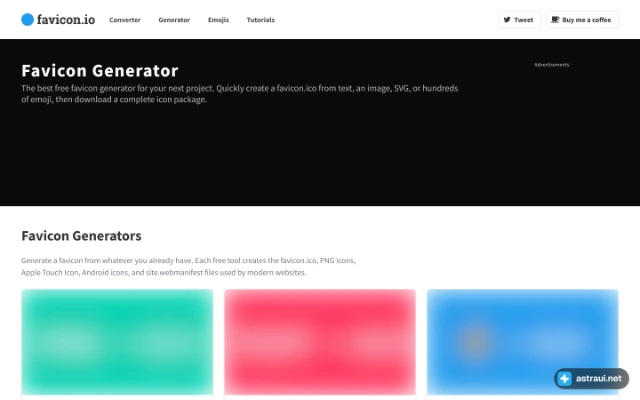 Главная страница favicon.io
