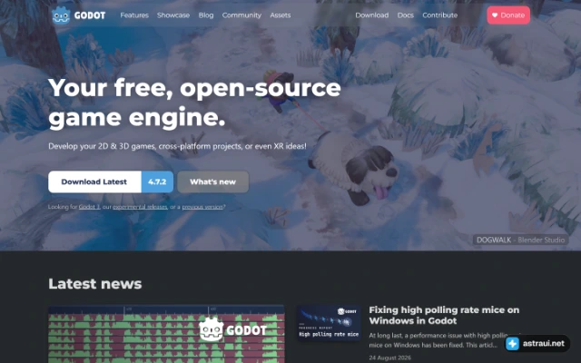 Главная страница Godot