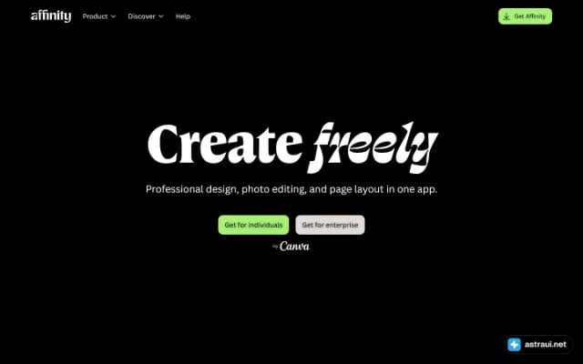 Главная страница Affinity