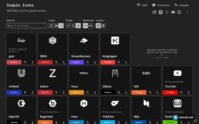 Главная страница Simple Icons