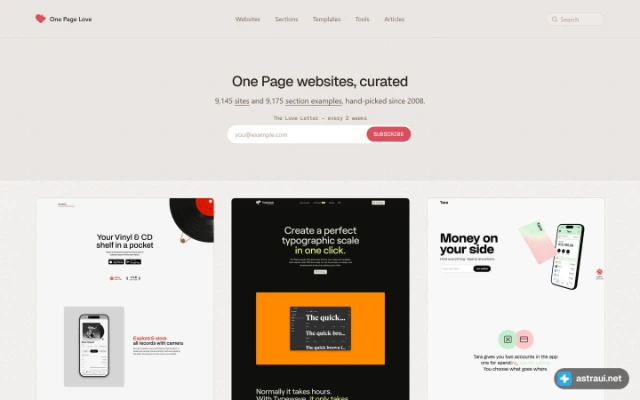 Главная страница One Page Love