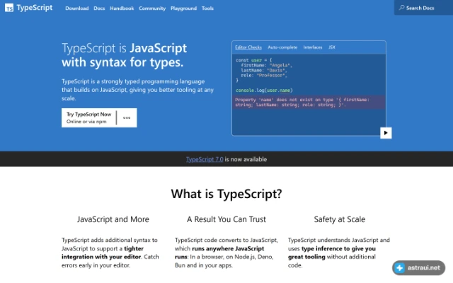 Главная страница TypeScript
