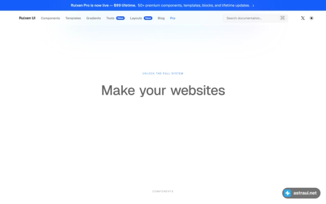 Главная страница Ruixen UI