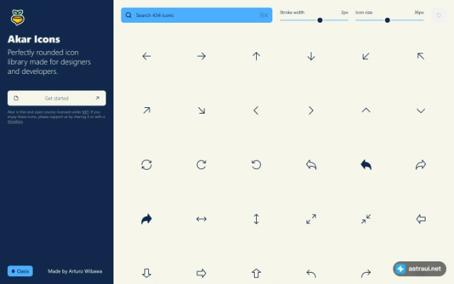 Главная страница Akar Icons