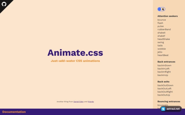 Главная страница Animate.css