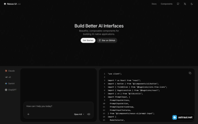 Главная страница Nexus UI