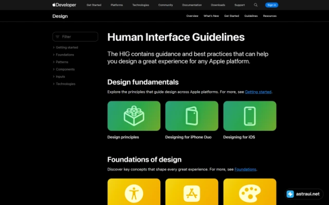 Главная страница Apple HIG