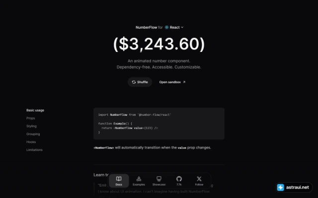 Главная страница NumberFlow
