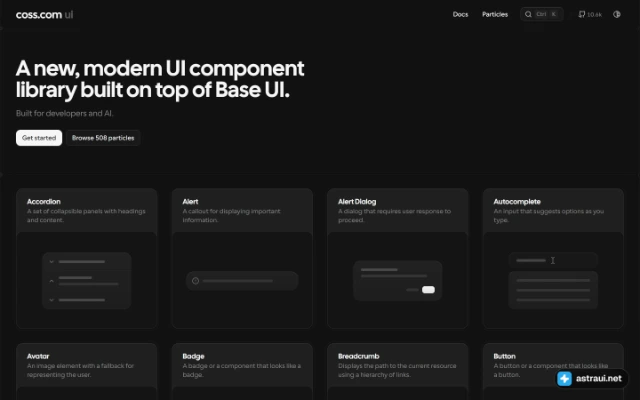 Главная страница coss ui