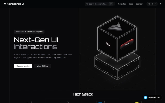 Главная страница Vengeance UI