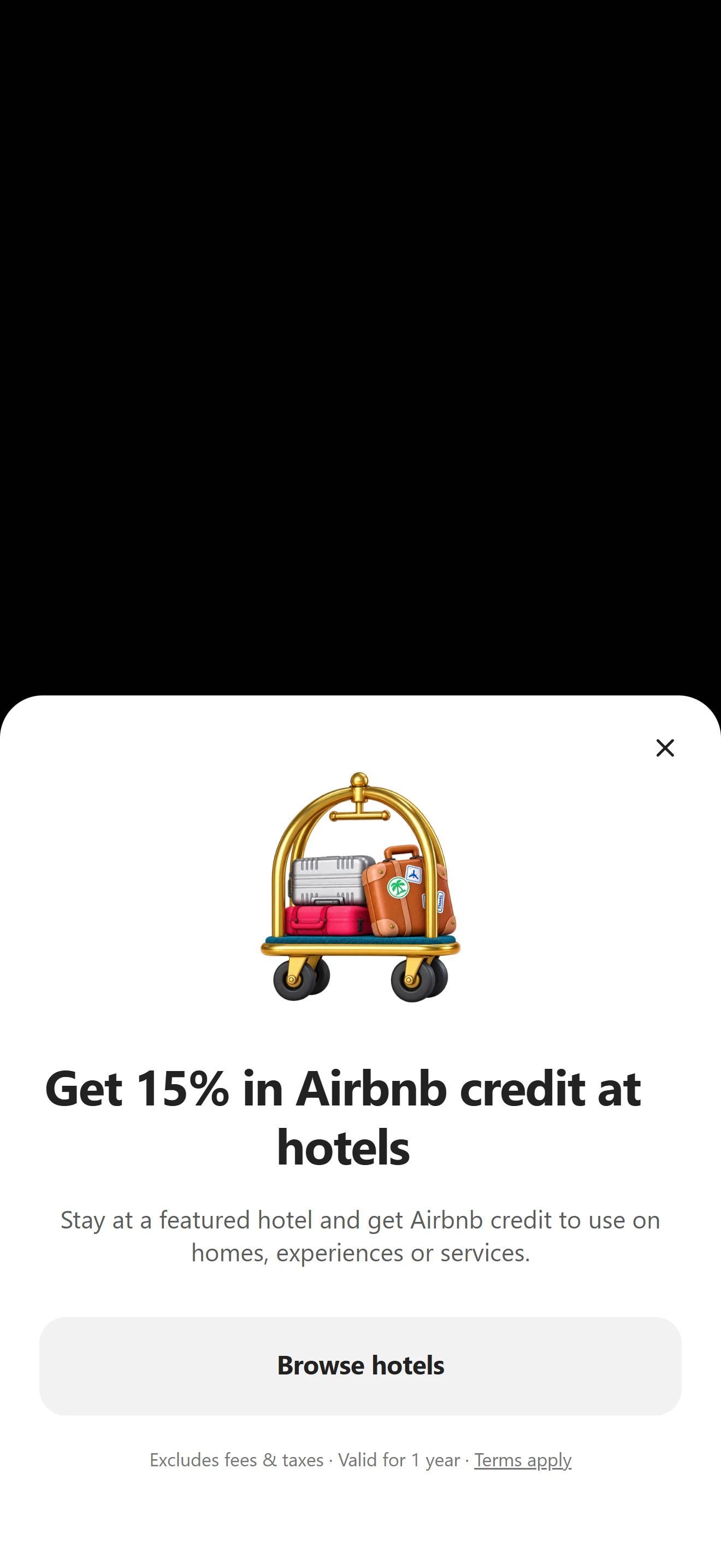 Промо Airbnb — bottom-sheet block