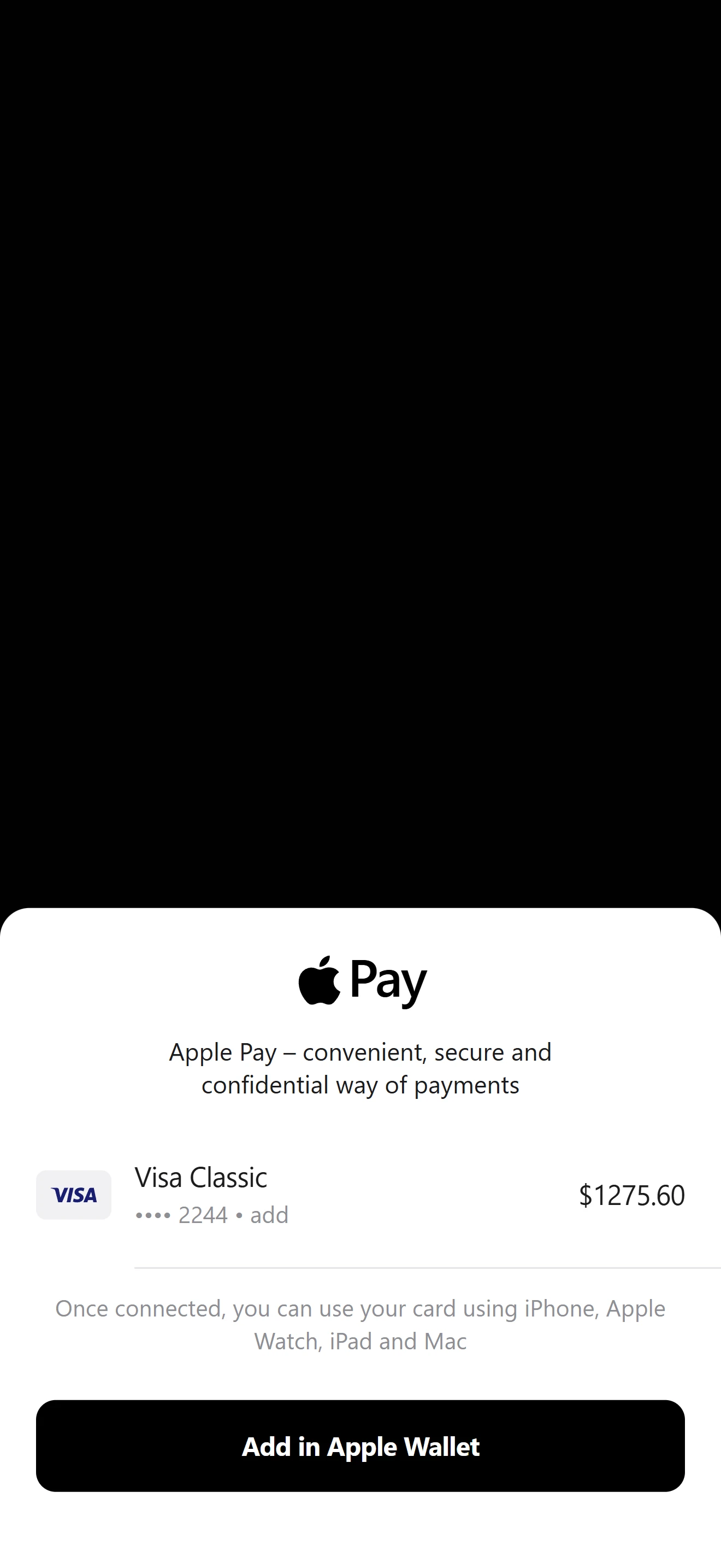 Apple Pay — bottom-sheet block