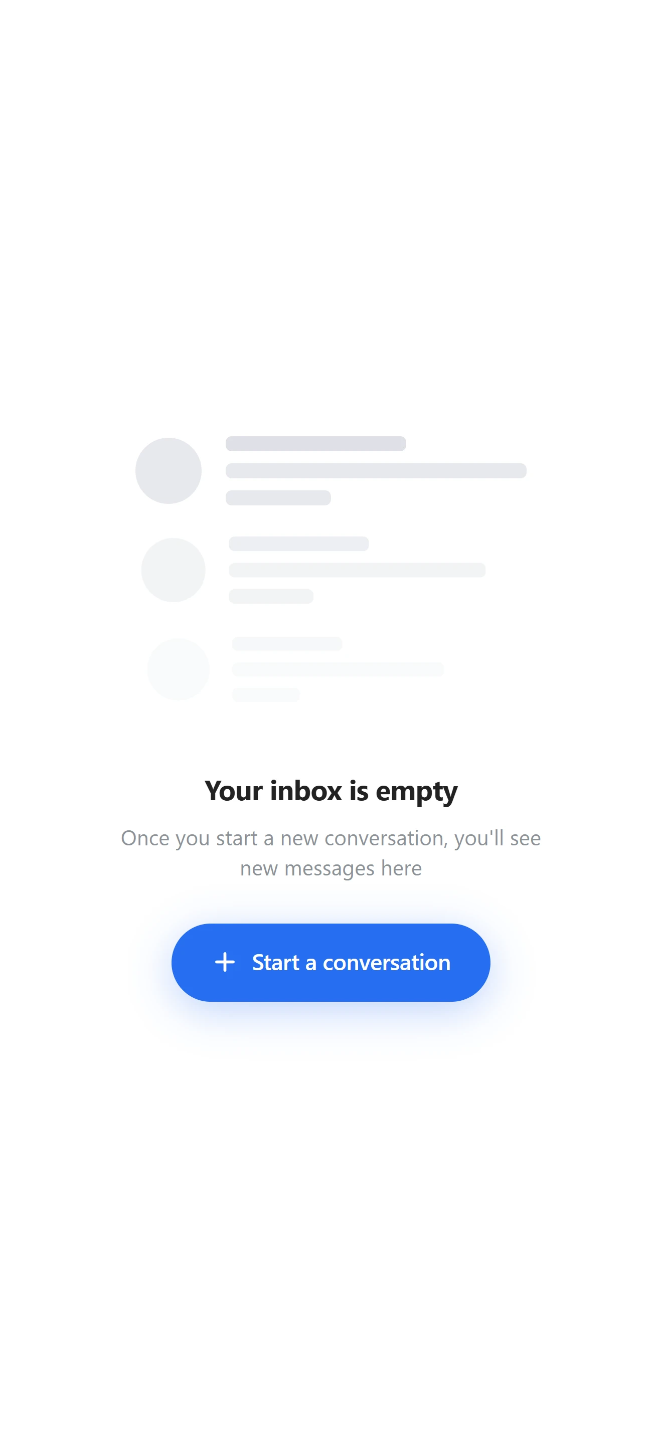 Пустая почта V1 — empty-state block