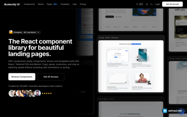 Главная страница Aceternity UI