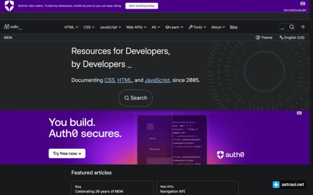 Главная страница MDN Web Docs