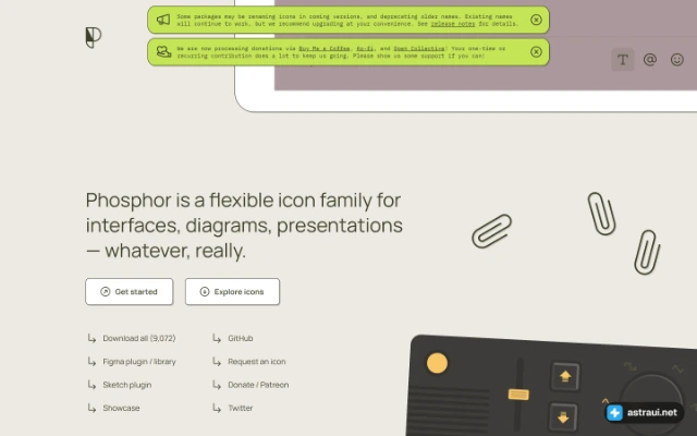 Главная страница Phosphor Icons