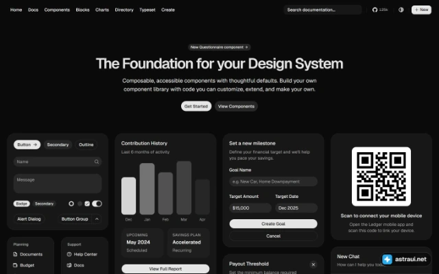 Главная страница shadcn/ui